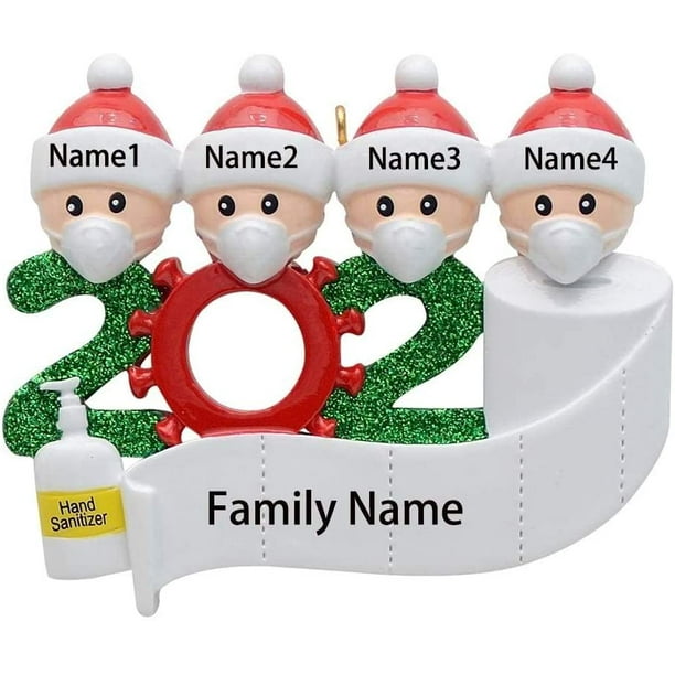 Christmas Ornament 2020 Personalized Name Quarantine Survivor Family DIY Christmas Decorating Kit Creative Gift for Family